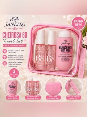 Sol de Janeiro Cheirosa 68 Travel Set w/ Cosmetic Bag NWT